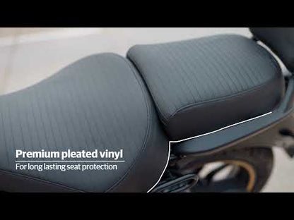 Royal Enfield Black Pleated Seat Cover KXA00134 — OEM Seat Cover for Meteor 350