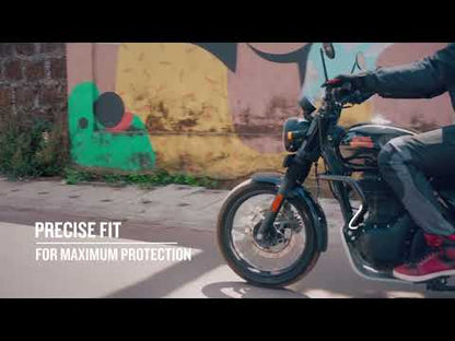 Royal Enfield Black Large Engine Guard KXA00129 installed on Hunter 350