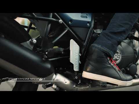 Close-up of 1990219 silver master cylinder guard for himalayan, aluminium finish