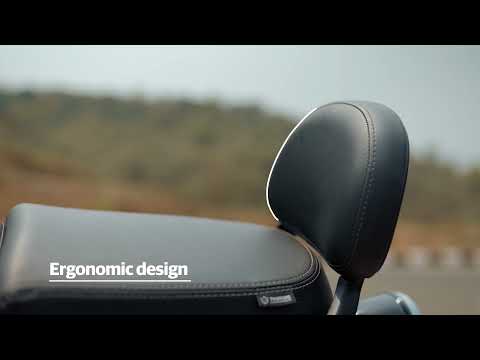 Black Passenger Backrest Pad KXA00088 mounted on Meteor 350