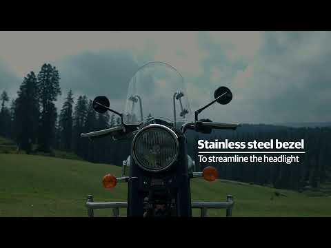 ROYAL ENFIELD Silver Aero Visor KXA00085 mounted on Classic 350