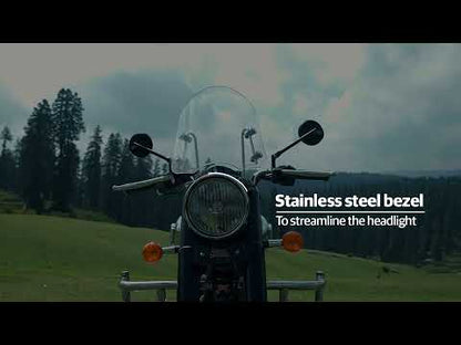 ROYAL ENFIELD Silver Aero Visor KXA00085 mounted on Classic 350