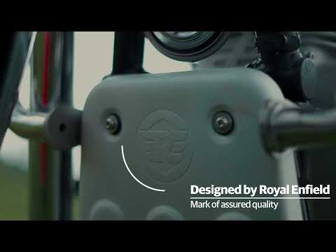 Royal Enfield Silver Sump Guard KXA00651 installed under classic reborn 350