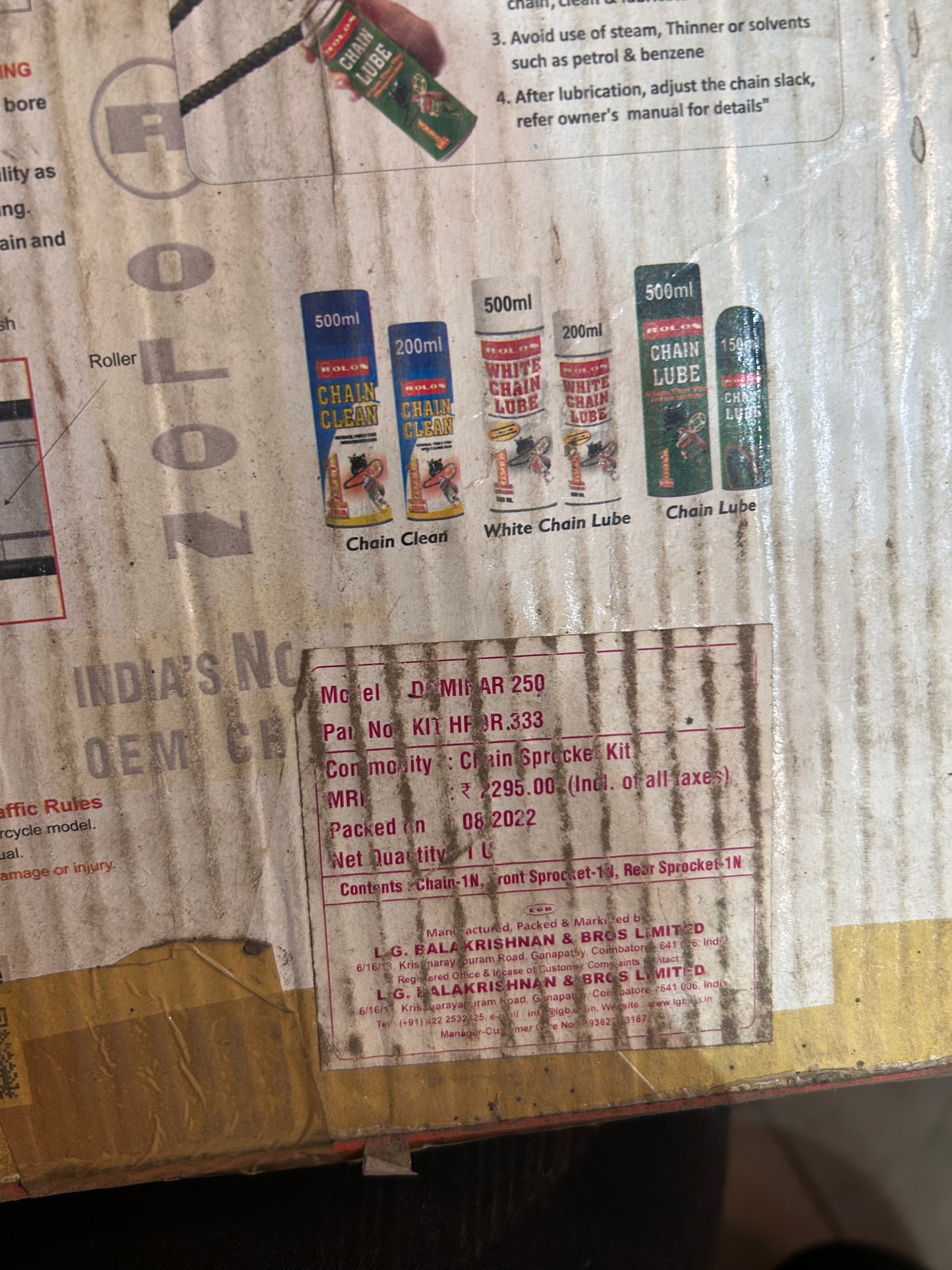 Bajaj Dominar 250 Rear Sprocket – Rolon Genuine Part of Chain Sprocket Kit HPOR 333