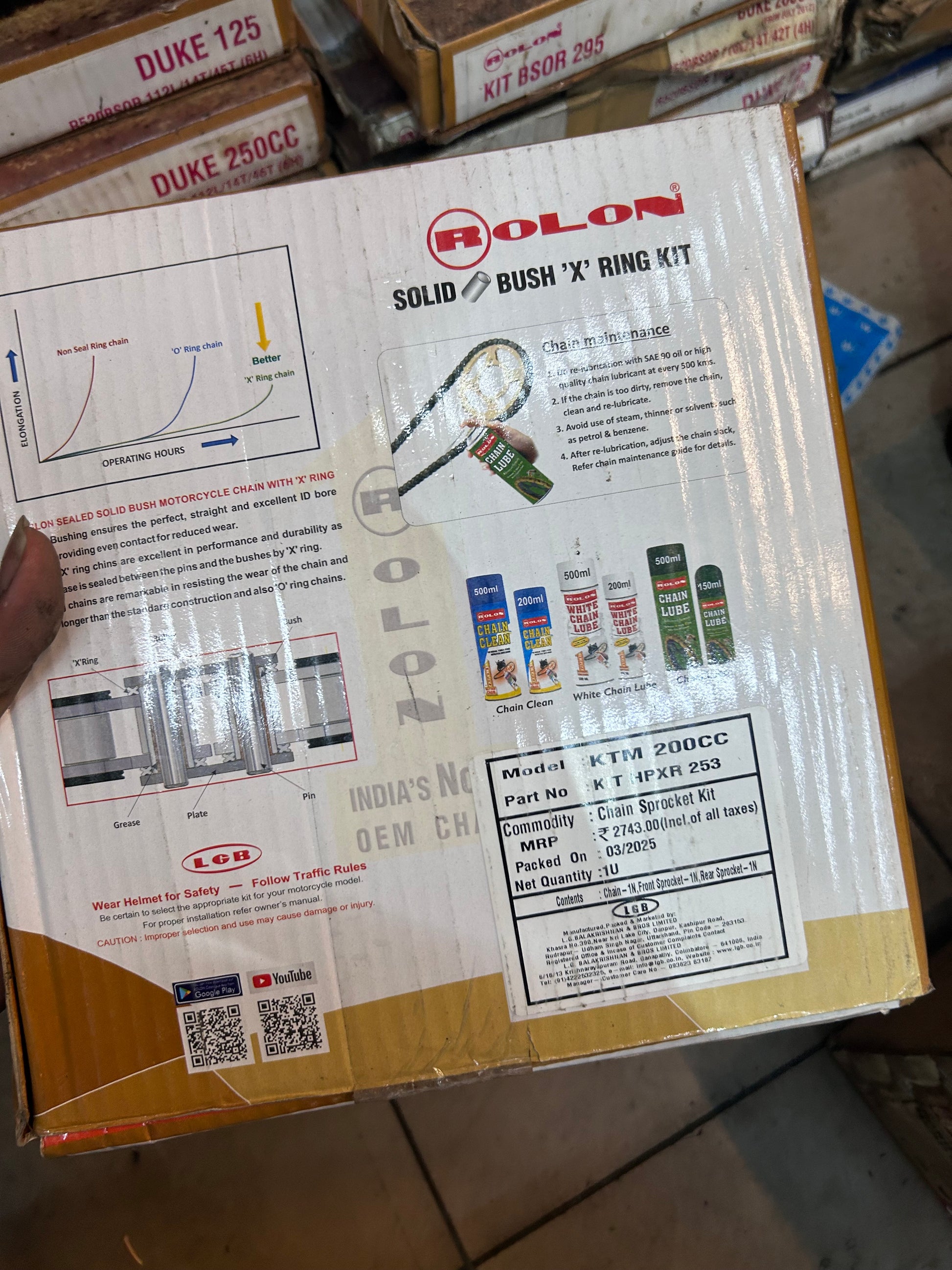 Rolon HPXR 253 X-Ring chain sprocket kit for KTM Duke 200 RC 200 – 14T 42T 110L