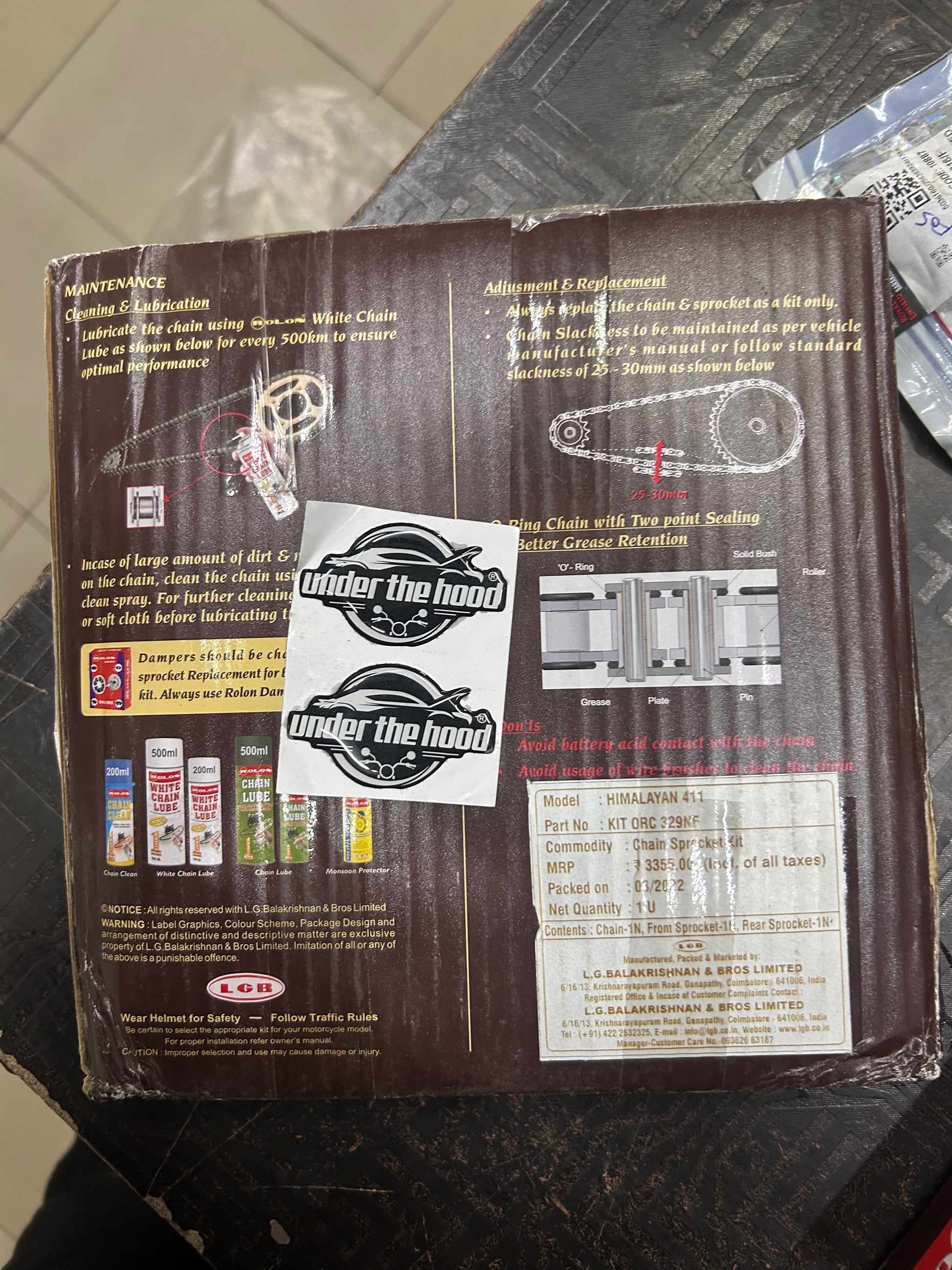 Rolon R525ORC-110-1 110 link 525 O-Ring chain for Himalayan 411