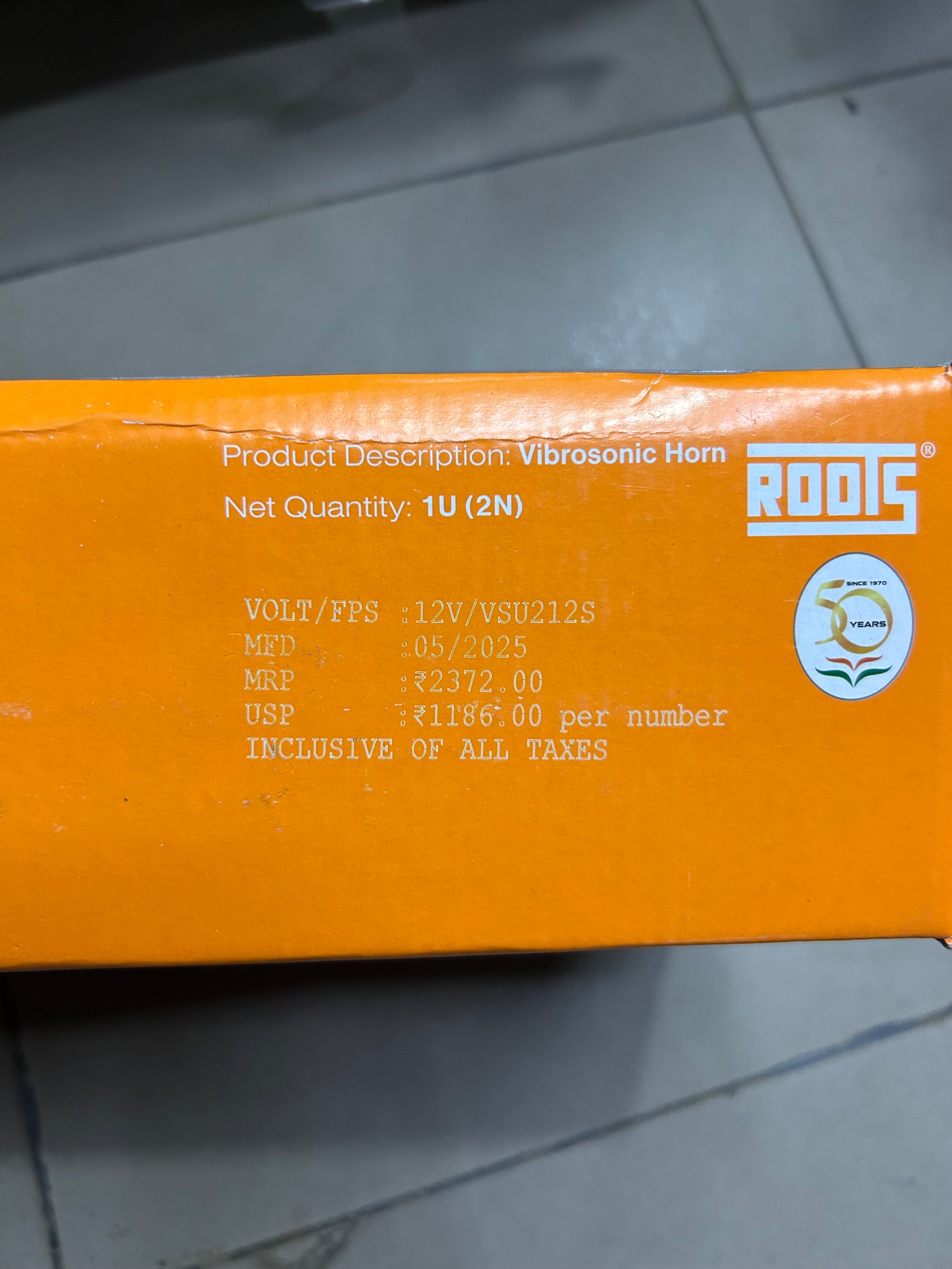 Roots Vibrosonic Dual Tone 12V Horn for Royal Enfield, Bikes & Cars

