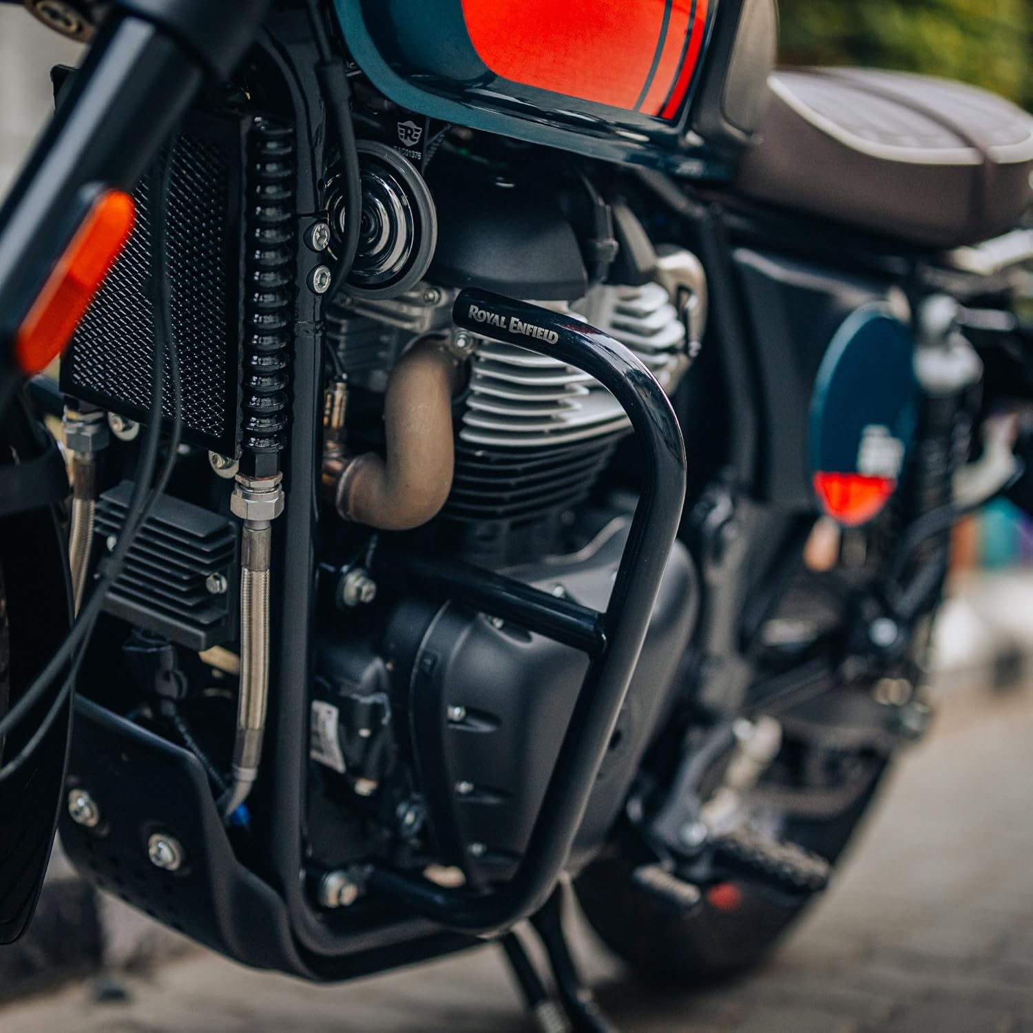 Royal Enfield 1990506 black large engine guard for Bear 650 stainless steel crash guard