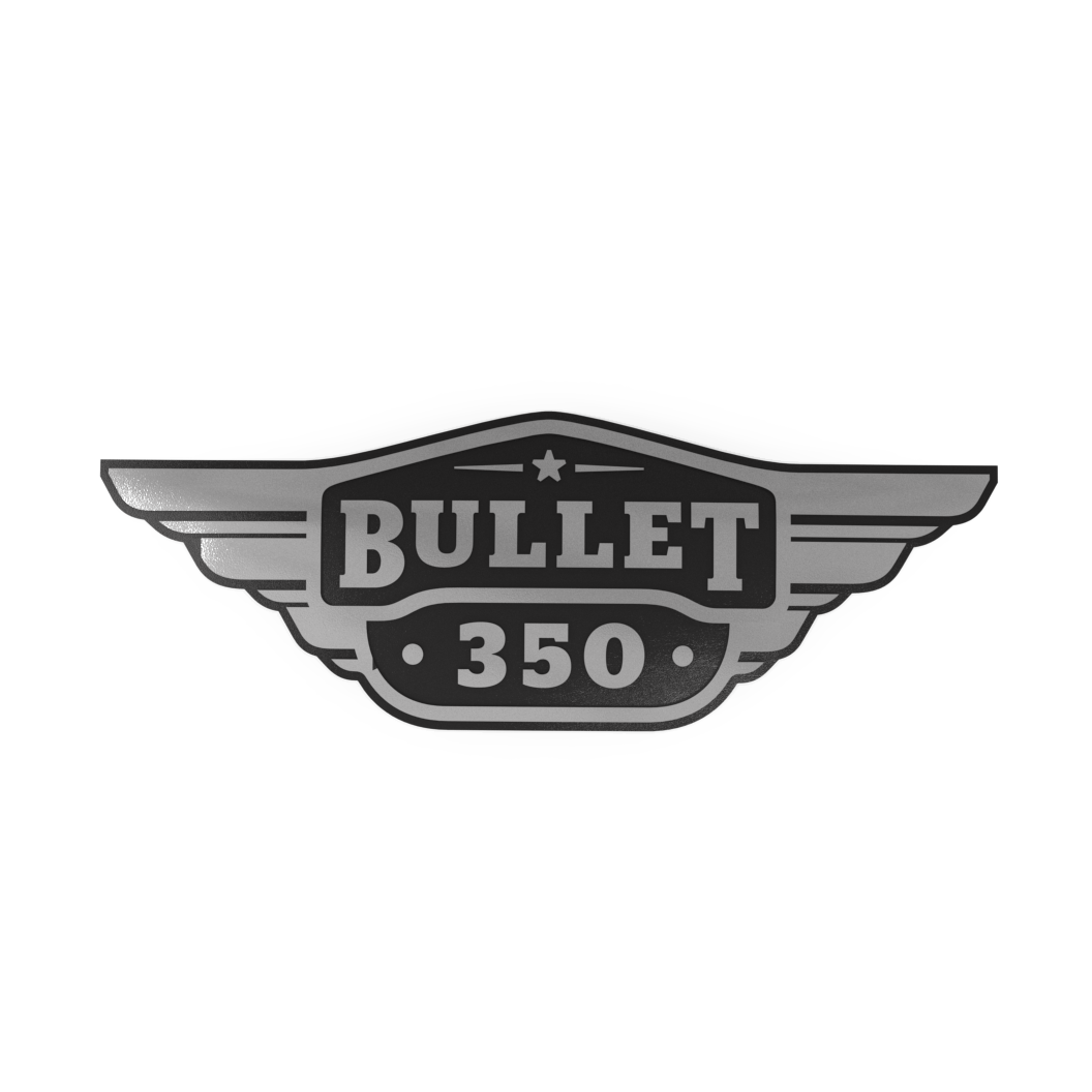 Royal Enfield 590320/A tool box sticker chrome for Bullet 350 UCE and Electra 350 UCE