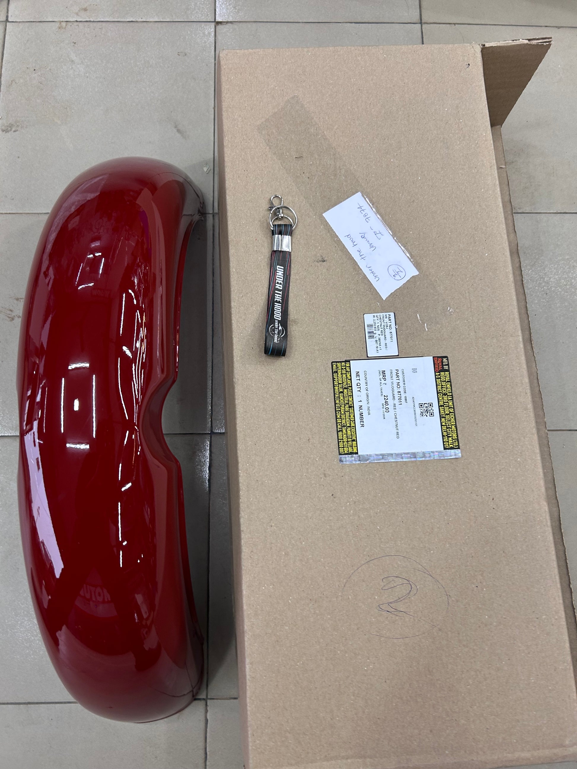 Royal Enfield Classic 350 front mudguard Chestnut Red genuine OEM 877011