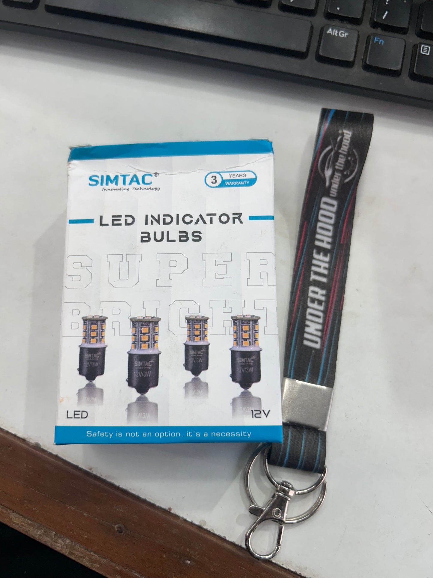 Simtac LB6S21C 360° LED Indicator Bulbs (Amber, 12V 3W) – Straight Pin & Cross Pin for Royal Enfield, Hero, Honda, Bajaj, TVS, Yamaha